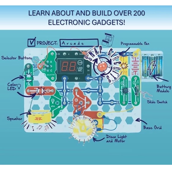 Snap Circuits “Arcade” Electronics Exploration Kit, Stem Activities for ages 8+ - Picture 13 of 15